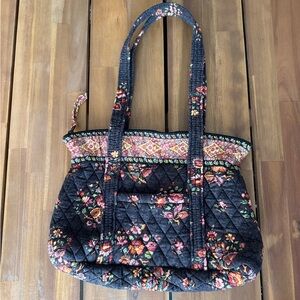 Vera Bradley Retired Vintage Chocolate Flowers Tote